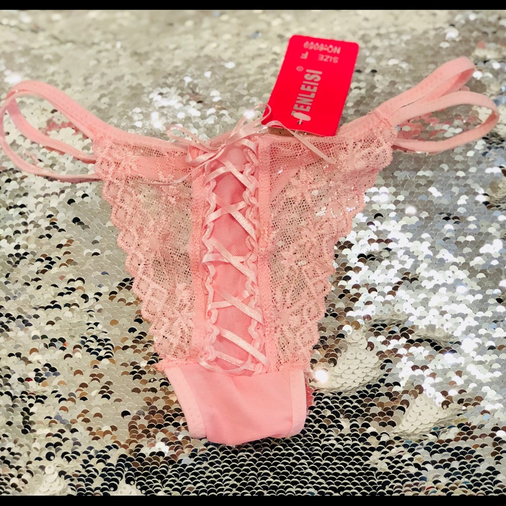 Sexy Pink Lace Thong